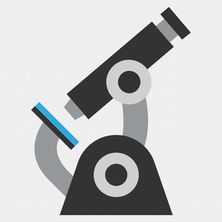 Microscope Icon. Flat Vector Illustration. Isolated On Backgroundのイラスト素材