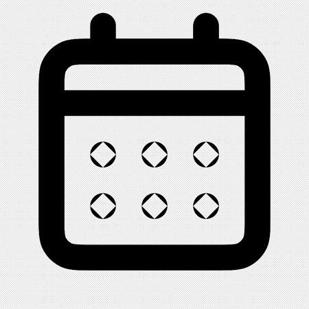 Calendar sign illustration. Vector. Black dotted icon on a white background.のイラスト素材