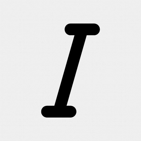 Letter I sign design template element. Vector. Black icon on a white background.のイラスト素材