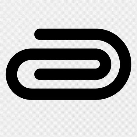 Paperclip sign. Black dotted vector icon on a white background.のイラスト素材