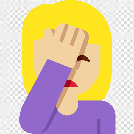 Crying woman icon on a gray background. Flat style vector illustration.のイラスト素材