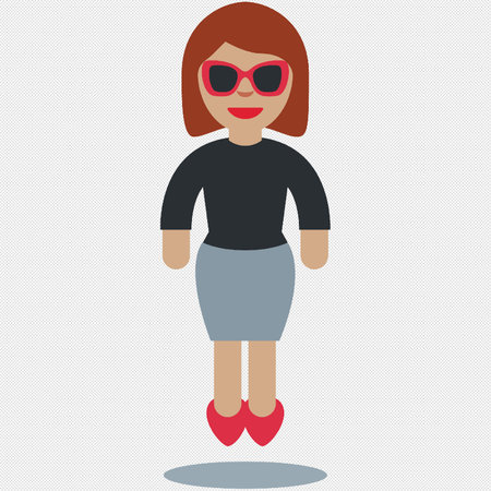 Woman in sunglasses icon. Flat design style eps 10 vector illustrationのイラスト素材