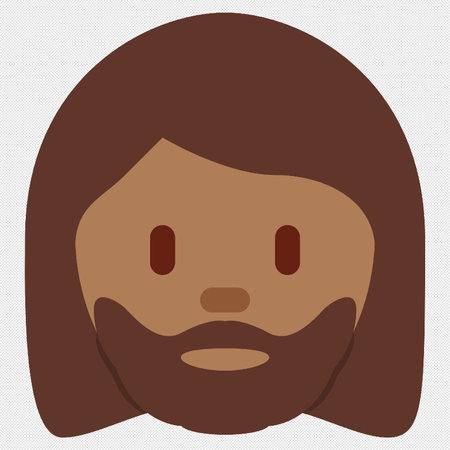 Hippie icon with long beard and mustache. Vector illustration.のイラスト素材