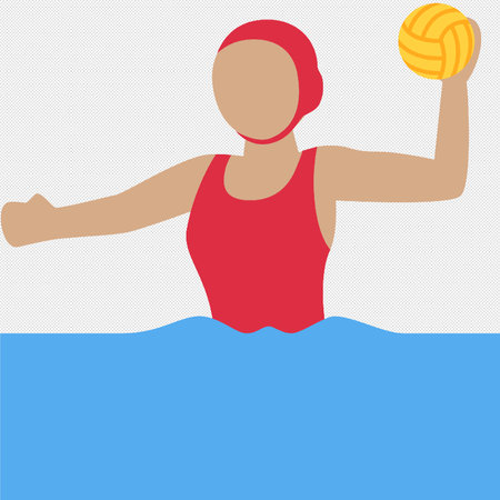 Volleyball player with a ball in the water. Vector illustrationのイラスト素材