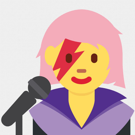 Karaoke karaoke singer woman. Vector illustration in flat styleのイラスト素材
