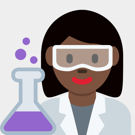 Scientist woman in a laboratory. Vector illustration in flat style.のイラスト素材