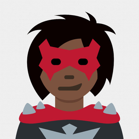 Superhero icon on a gray background. Vector illustration in flat style.のイラスト素材
