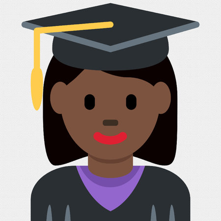 Graduate girl with cap and gown vector illustration in flat style.のイラスト素材