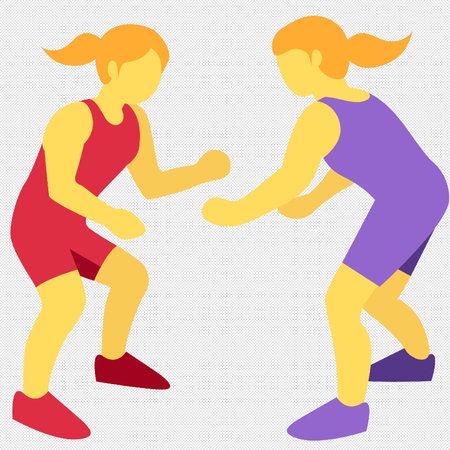 Vector illustration of two female athletes in sportswear running and trainingのイラスト素材