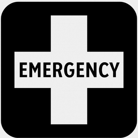 Emergency sign. Vector illustration. Black icon on white background. Isolated.のイラスト素材