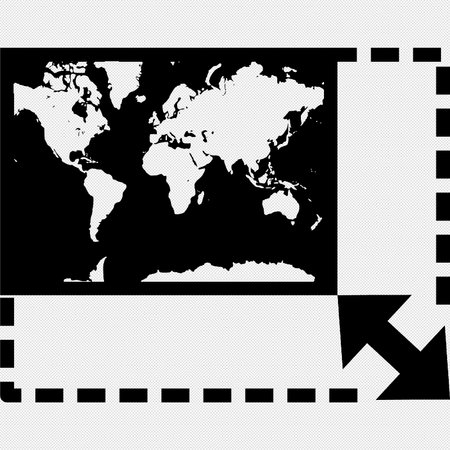 World map on a black and white background. Vector illustration. Eps 10のイラスト素材