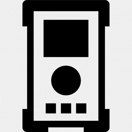 Audio player icon. Vector illustration. Black icon on a gray background.のイラスト素材
