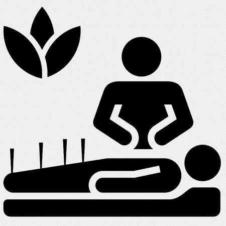 Spa Massage Icon or Pictogram Isolated on Black Backgroundのイラスト素材