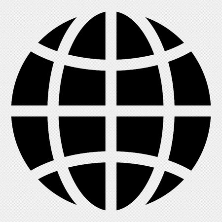 Globe sign illustration. Vector. Black icon on a white background. Isolated.のイラスト素材