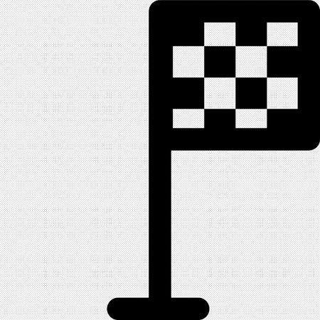 Race Flag vector icon. Illustration style is a flat iconic black symbol on a white background.のイラスト素材