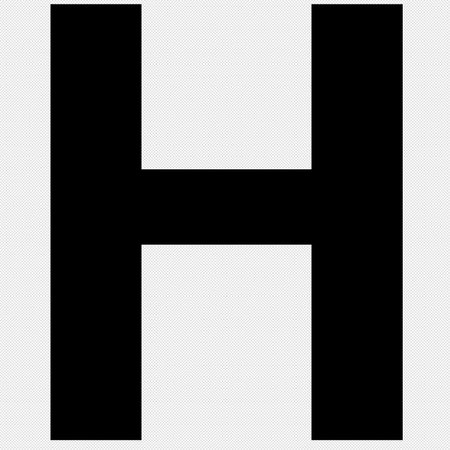 Letter H sign design template element. Black dotted line on white background.のイラスト素材