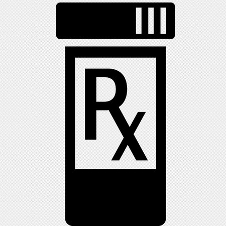 Drug prescription icon on a black background. Vector illustration. Eps 10.のイラスト素材