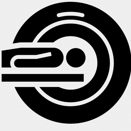 Patient sign illustration. Vector. Black icon on a gray background.のイラスト素材