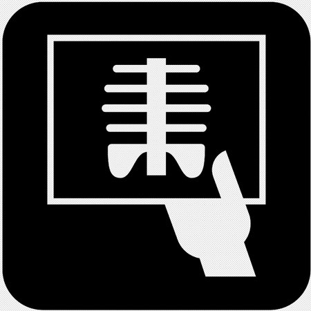 X-ray image icon on a black background. Vector illustration.のイラスト素材