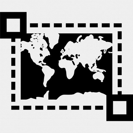 Film strip with world map. Vector illustration on a black background.のイラスト素材