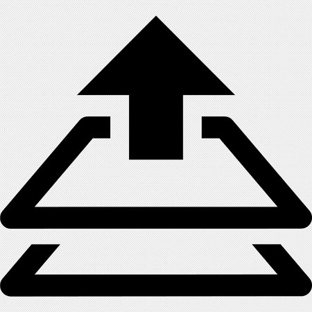 Upload icon. Vector. Black icon on a gray background. Isolated.のイラスト素材