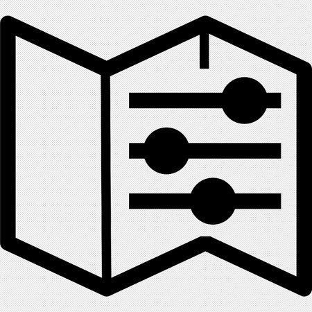 Map icon. Vector. Black icon on a white background. Isolated.のイラスト素材