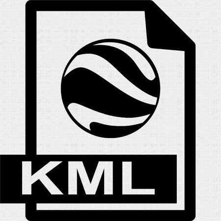 KML file icon. Download kML button. KML file symbol.のイラスト素材