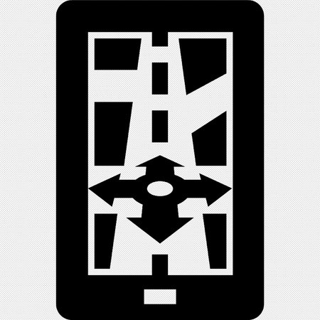 GPS navigation icon. Vector illustration. Black and white colors.のイラスト素材