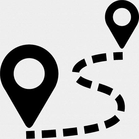 Map Pointer Icon. Flat Vector Icon Isolated on Black Backgroundのイラスト素材