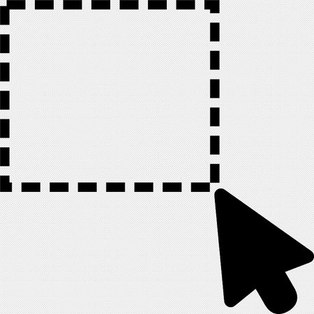 Cursor and movie frame. Black icon on a white background.のイラスト素材