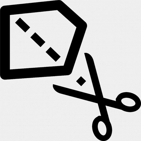 Scissors cutting the code. Vector icon. Black symbol on a gray background.のイラスト素材
