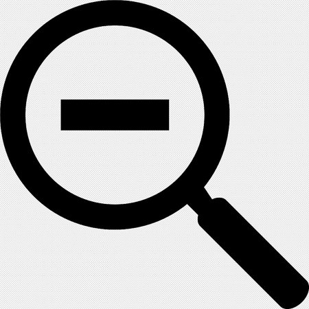 Magnifier with minus sign. Vector. Black icon on a gray background.のイラスト素材