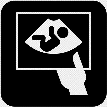 Ultrasound Scanning Icon Isolated on Black Background.のイラスト素材