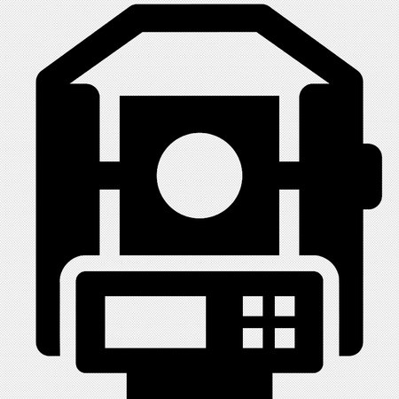 Printing Machine or Printer Icon. Vector Black Icon Isolated on Black Backgroundのイラスト素材