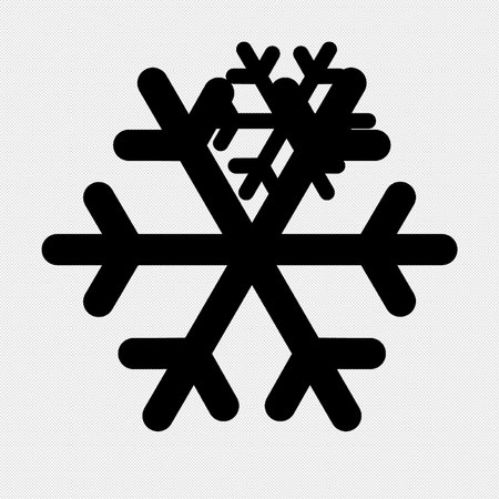 Snowflake sign illustration. Black icon on a white background with space for your text.のイラスト素材