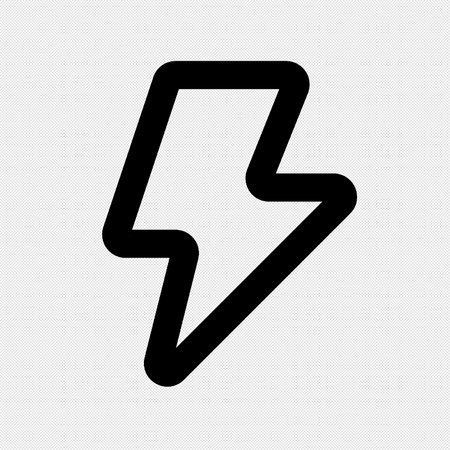 Lightning icon or sign. Flat style black icon on a white background.のイラスト素材