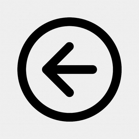 Arrow left icon. Flat style black icon on a white background.のイラスト素材