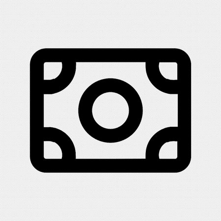 Banknote Icon. Flat style black icon on a white background.のイラスト素材
