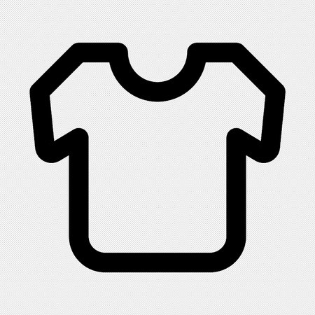 T-shirt sign. Black dotted vector icon on white background.のイラスト素材
