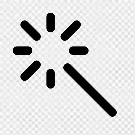 Magic wand icon. Simple black symbol on a white background. Vector illustrationのイラスト素材