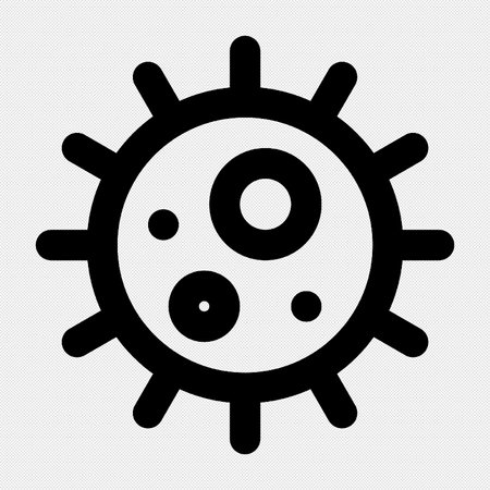 Bacteria vector icon. Black symbol on a gray background. Isolated.のイラスト素材