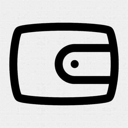 Wallet sign illustration. Vector. Black dotted icon on white background.のイラスト素材