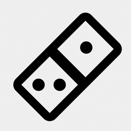 Domino simple sign. Black icon on a white background. Vector illustration.のイラスト素材
