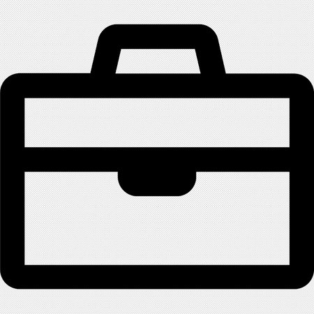 Briefcase icon. Vector. Black dotted flat icon on white background.のイラスト素材