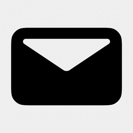 Mail icon on a black background. Vector illustration, flat design.のイラスト素材