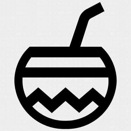 Coconut Drink Icon on a black background. Vector illustration.のイラスト素材