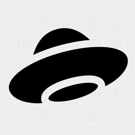 Hat icon. Simple black symbol on a white background with a shadow.のイラスト素材