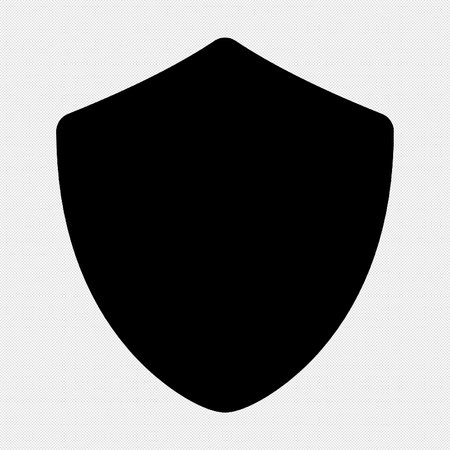 Shield icon on a black background with space for your text. Vector illustrationのイラスト素材