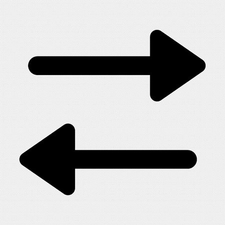 Arrow left and right icon on a black background. Vector illustrationのイラスト素材