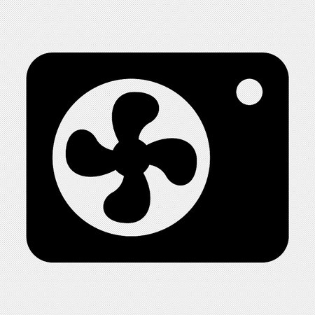 Fan icon. Vector. Black icon on a white background. Isolated.のイラスト素材